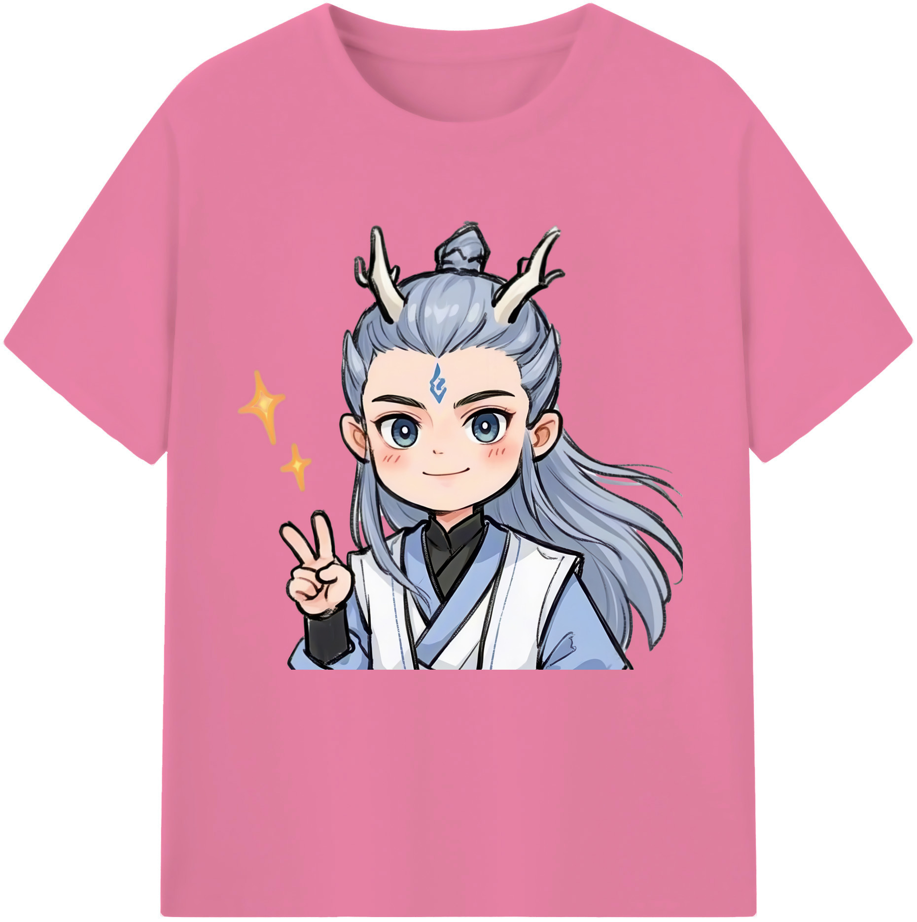 （画像用） Ne Zha 2 ナタ 魔童の大暴れ 綿100％半袖Tシャツ（フロントプリント）